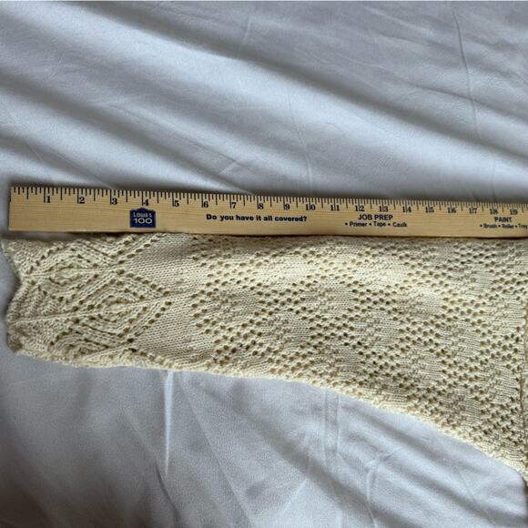 Adrian Jordan 1X Cream Vintage Sweater Knit‎ Handmade Open Stitch loose fit 90s - Picture 7 of 9